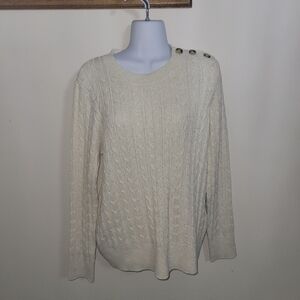 NWT Charter Club Button-Shoulder C Cloud Combo Size L